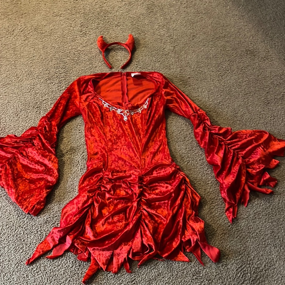 Glamour devil dress/headpiece one size fits most